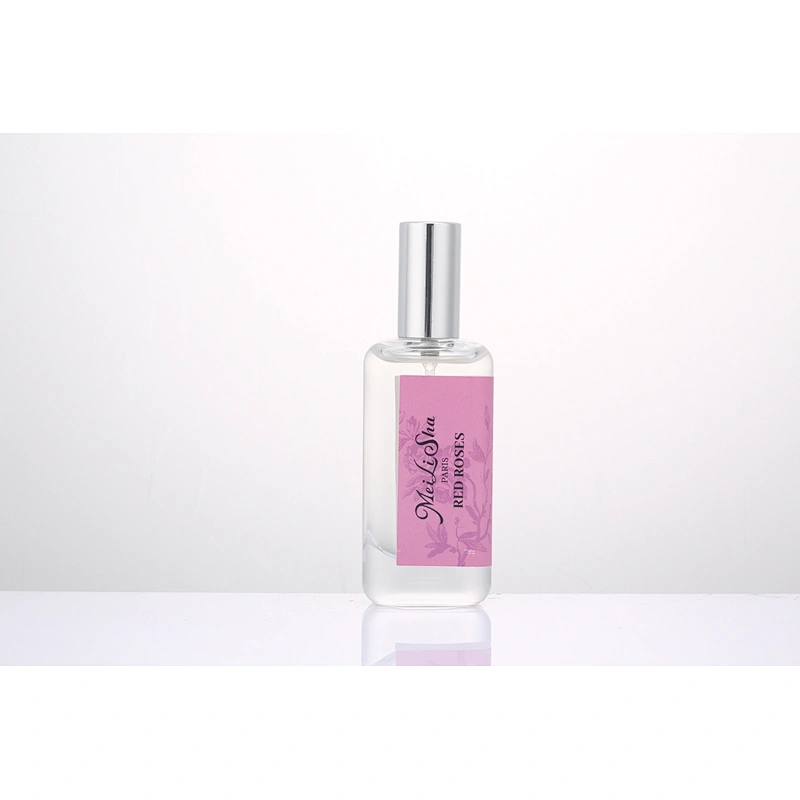 Rectangle glass perfume bottles with spray, collar and cap, 50ml perfume atomizer OEM