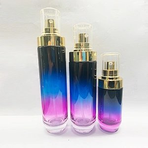 Cosmetic Packaging Sets Round Straight Shape Lotion Bottles and Cream Jar