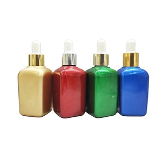 Hot sell 30 50ml empty essencial oil glass packaging cosmetic dropper bottle with aluminum shoulder and pump