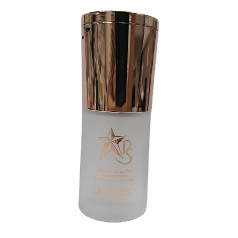 New Arrival   30ml glass   foundation bottle  with  mirror gold pump and clear cap, Customized color,  silk screen logo