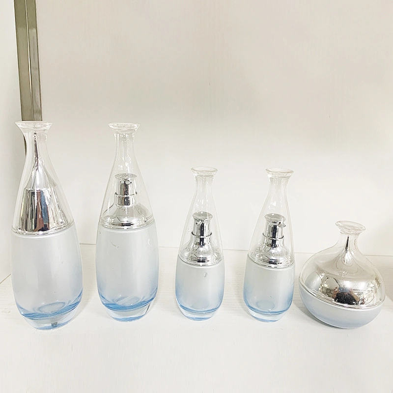 Luxury 50g 40ml 100ml 130ml cosmetic skincare set packaging  glass bottle pump body lotion bottle