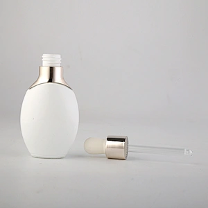 Essential Oil Luxury Opal White Porcelain Glass 30ml Dropper Bottle