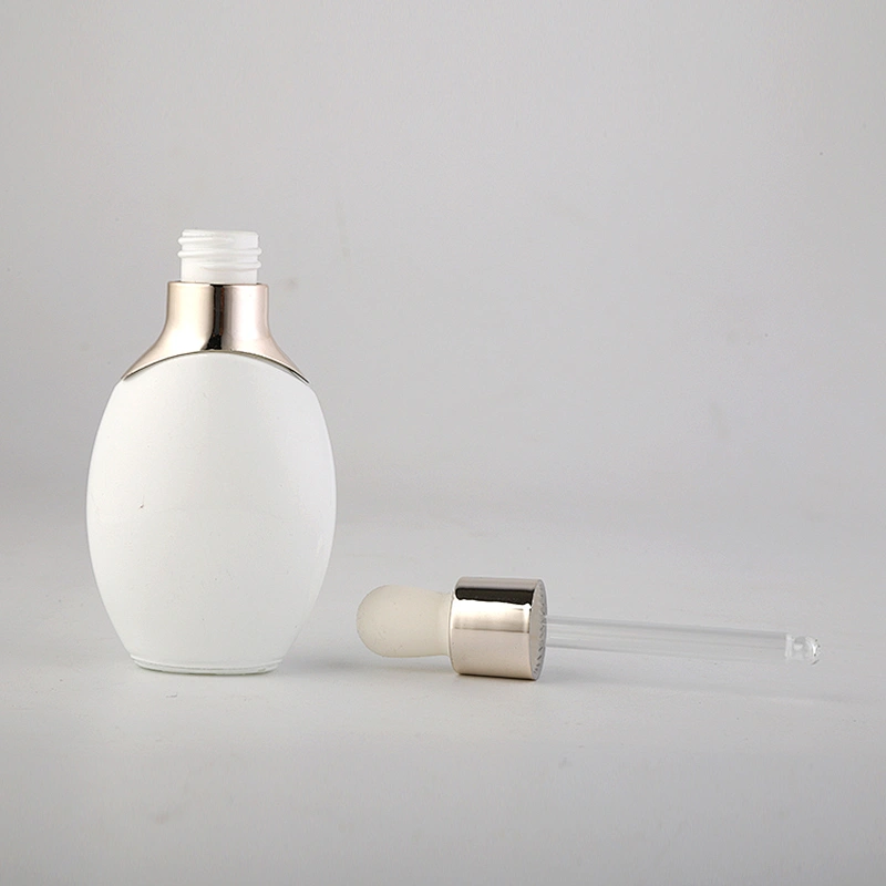 Essential Oil Luxury Opal White Porcelain Glass 30ml Dropper Bottle