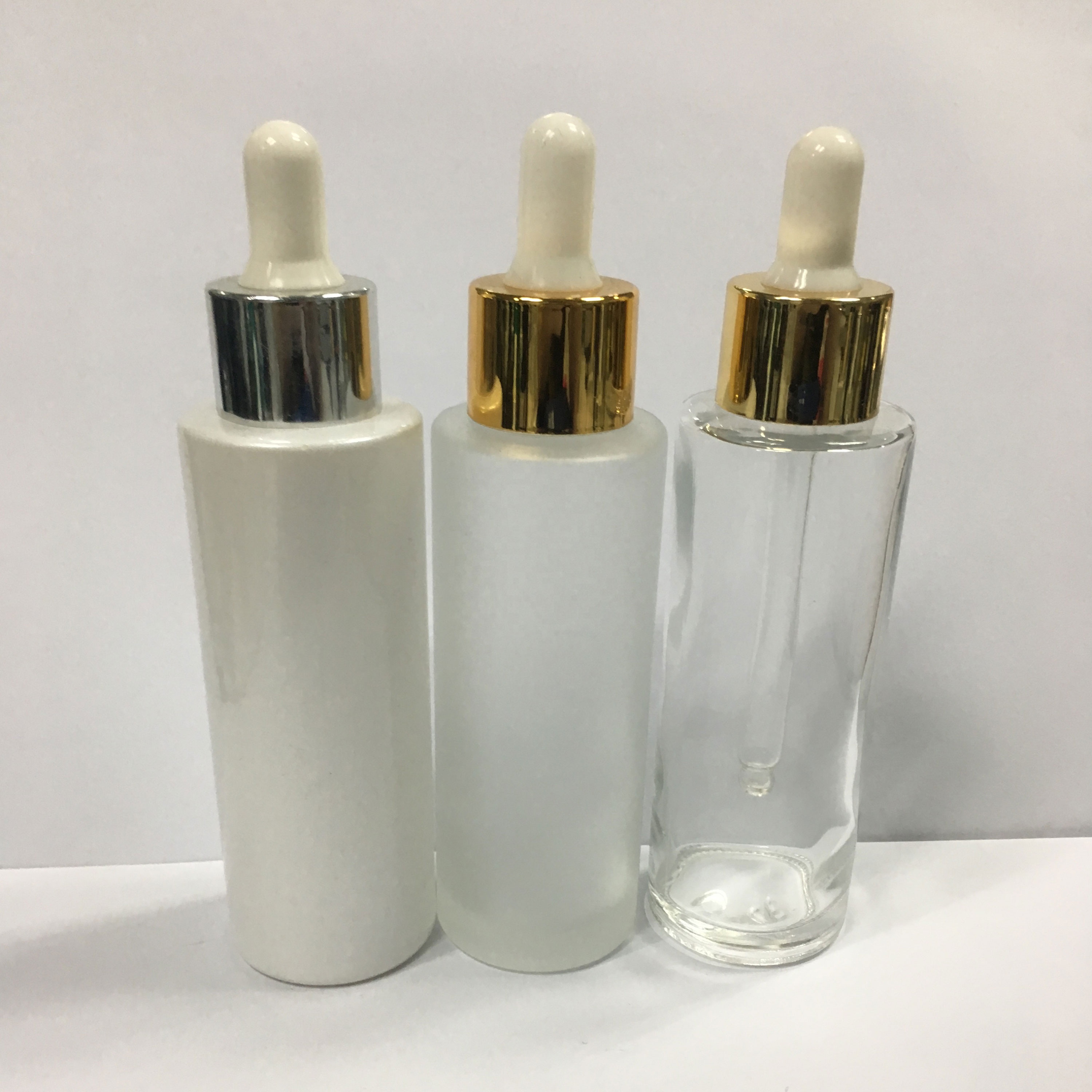 Hot selling White color Cylinder Glass Dropper Bottle 60ml in Stock Sell with 1pc 1 piece  China manufacturer