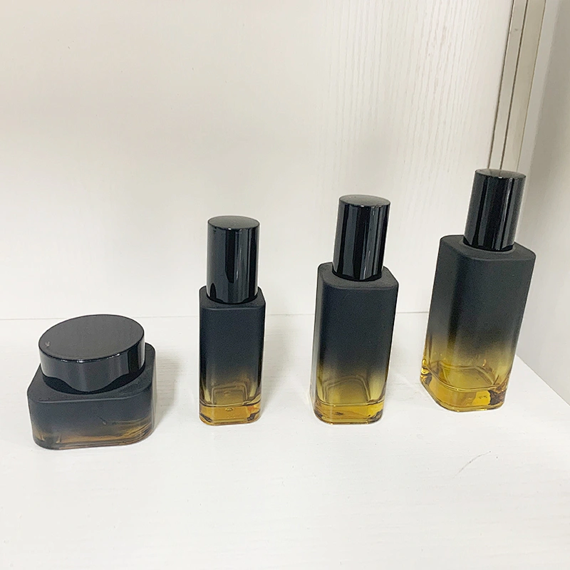 Empty 40ml 80ml110mlGlass Liquid Cosmetic Container Bottle Cream Lotion Bottle Set 50g