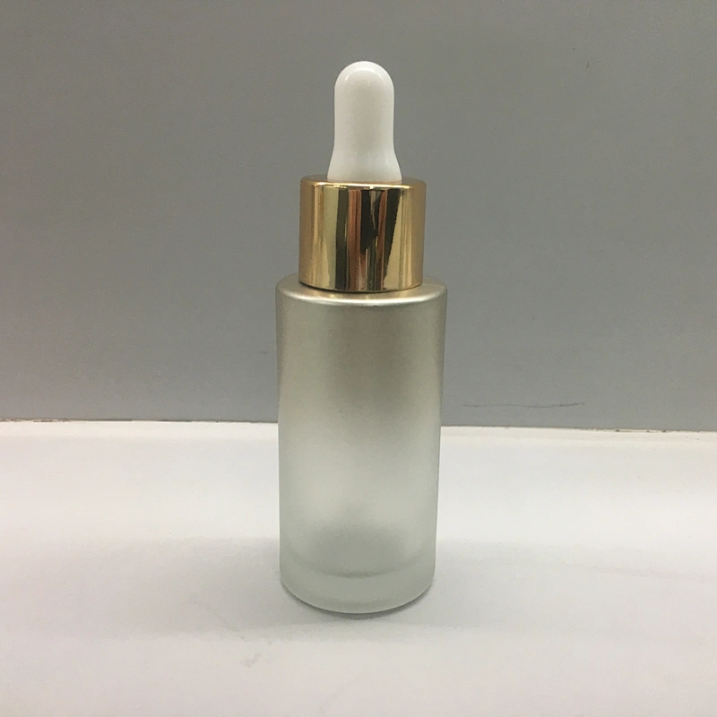 Customized Frosted/Painted Glass Cylinder Dropper Bottles  Fancy Dropper Bottles packaging for oil/serum, OEM order