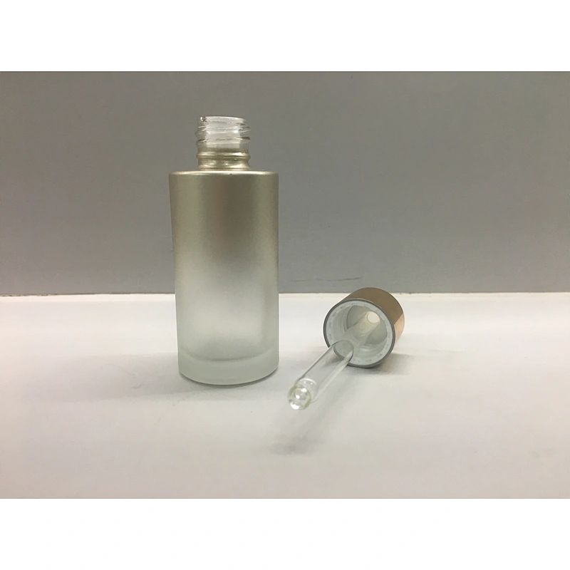 Customized Frosted/Painted Glass Cylinder Dropper Bottles  Fancy Dropper Bottles packaging for oil/serum, OEM order