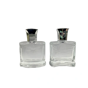 Wholesale transparent flat square frosted spray empty glass perfume bottle