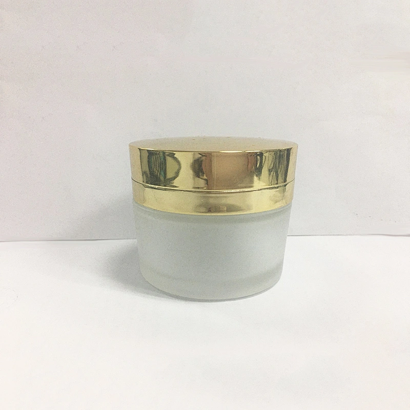 Eco Friendly Custom 50g Empty Matt Frosted Bottle Glass Face Cream Jar
