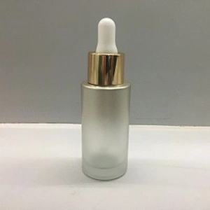 Customized Frosted/Painted Glass Cylinder Dropper Bottles 30ml, Fancy Dropper Bottles packaging for oil/serum, OEM order