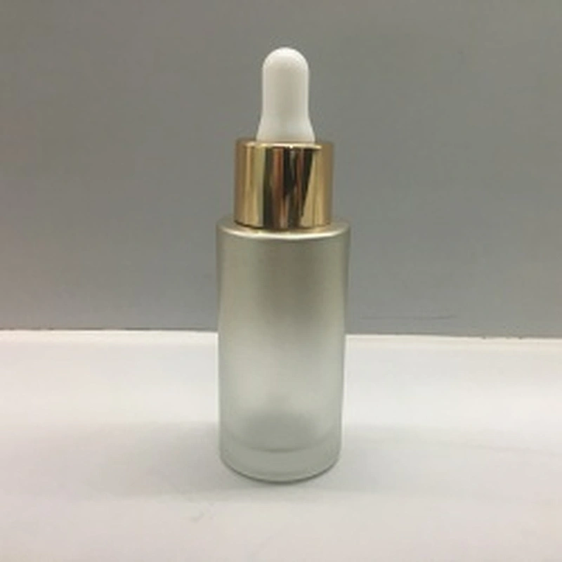 Customized Frosted/Painted Glass Cylinder Dropper Bottles 30ml, Fancy Dropper Bottles packaging for oil/serum, OEM order