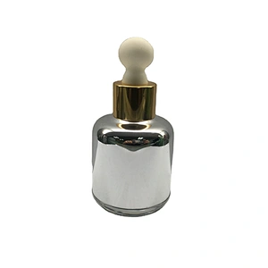 Customized Empty Frosted/Painted Glass Round Dropper Bottles 30ml, Fancy Dropper Bottles packaging for oil/serum, OEM order