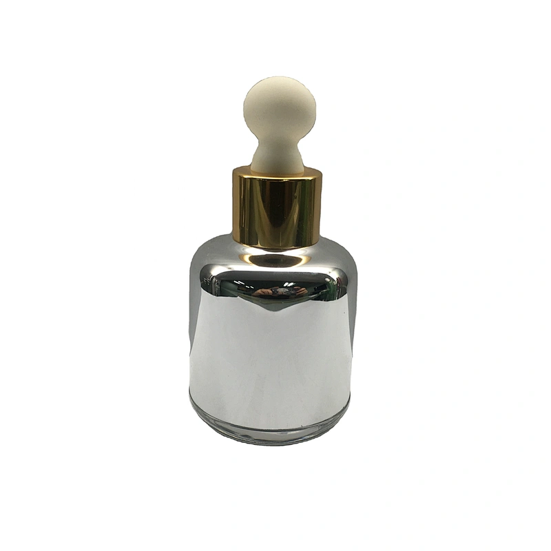Customized Empty Frosted/Painted Glass Round Dropper Bottles 30ml, Fancy Dropper Bottles packaging for oil/serum, OEM order