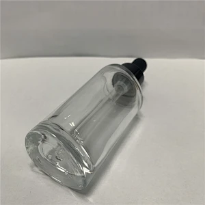 Empty triangle White Black Frosted Glass Essence Oil Cosmetic Bottle with Rubber Pipette Dropper Head
