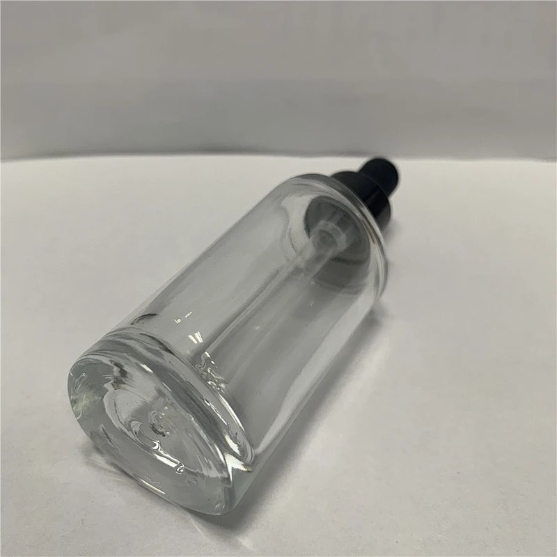 Empty triangle White Black Frosted Glass Essence Oil Cosmetic Bottle with Rubber Pipette Dropper Head