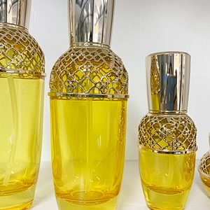 New style luxury  30g 50g 40ml 100ml 120ml cosmetics sub-bottle Mesh cover hollow high-end cosmetic bottle set