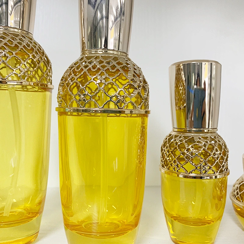 New style luxury  30g 50g 40ml 100ml 120ml cosmetics sub-bottle Mesh cover hollow high-end cosmetic bottle set