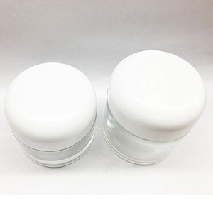 Clear Thick Round Sided Glass Cosmetic Jar with Lid