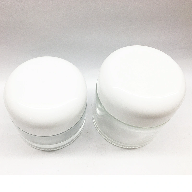 Clear Thick Round Sided Glass Cosmetic Jar with Lid