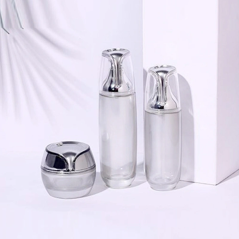 Blue color 40ml 100ml 120ml cosmetic glass lotion bottle with pump