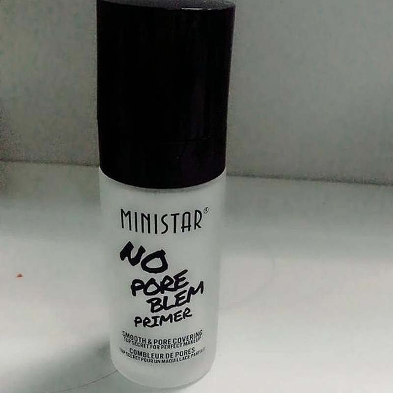 Customized color/ logo 30ml Glass foundation bottle with glossy black pump and cap