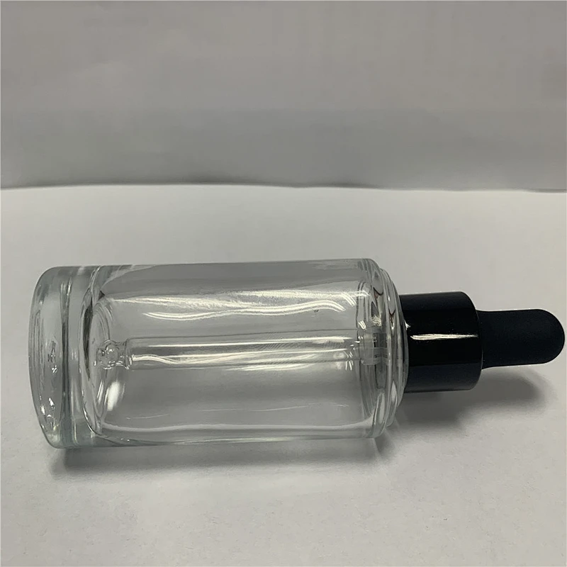 Empty triangle White Black Frosted Glass Essence Oil Cosmetic Bottle with Rubber Pipette Dropper Head