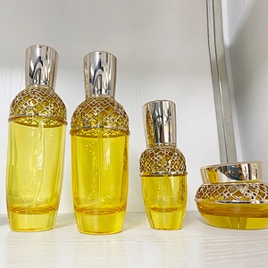 New style luxury  30g 50g 40ml 100ml 120ml cosmetics sub-bottle Mesh cover hollow high-end cosmetic bottle set