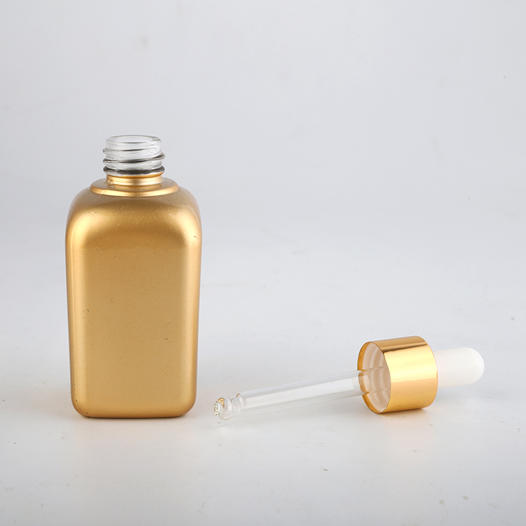 China manufacture 20ml empty lotion cosmetics square glass liquid foundation bottle