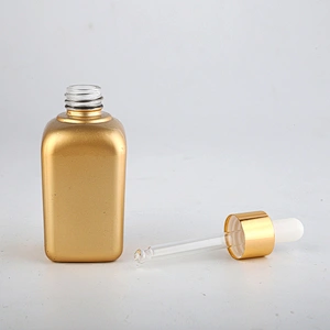 China manufacture 20ml empty lotion cosmetics square glass liquid foundation bottle