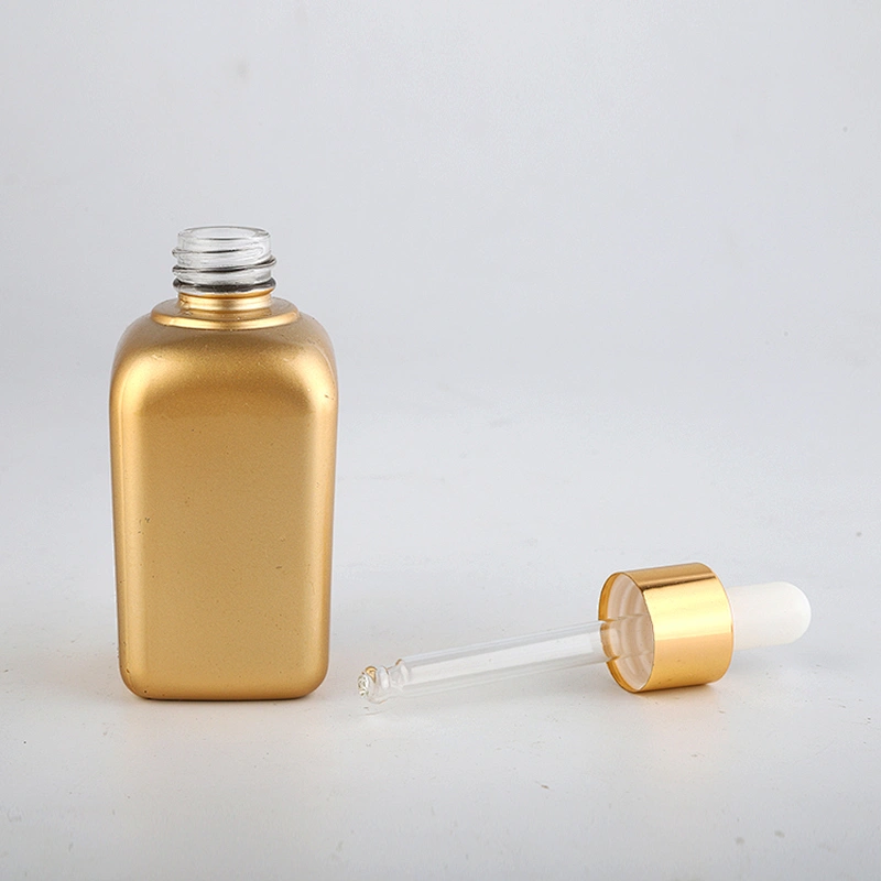 China manufacture 20ml empty lotion cosmetics square glass liquid foundation bottle