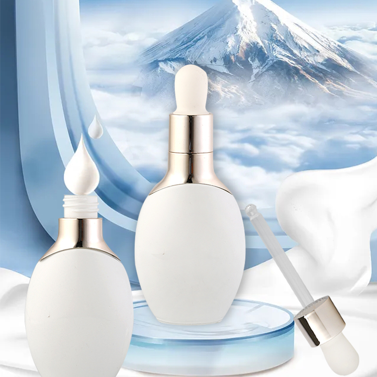 Essential Oil Luxury Opal White Porcelain Glass 30ml Dropper Bottle