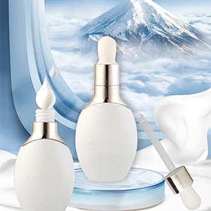 Essential Oil Luxury Opal White Porcelain Glass 30ml Dropper Bottle