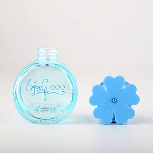 New design glass refillable 20ml blue perfume bottle