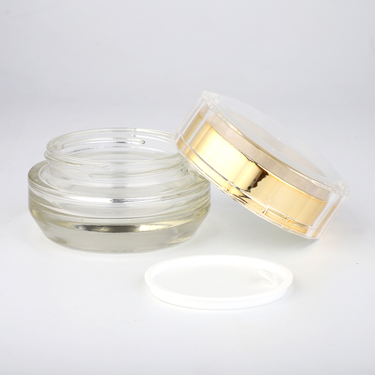 suppliers 30g 50g skin care cream cosmetic jar gold luxury glass cream jars