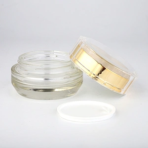 suppliers 30g 50g skin care cream cosmetic jar gold luxury glass cream jars