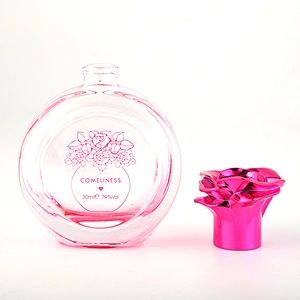 Spray Bottle Pink Stock Empty Perfume Refillable Glass Glass Material Skin Care Cream Skincare Packaging,cream Packaging Round