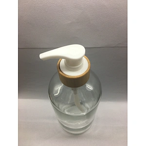 480ml Glass Boston Bottle 500ml 1000ml big Capacity  glass bottle Lotion Shampoo Bathing Soap with Pump sprayer bamboo collar