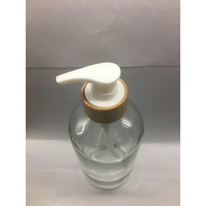 480ml Glass Boston Bottle 500ml 1000ml big Capacity  glass bottle Lotion Shampoo Bathing Soap with Pump sprayer bamboo collar