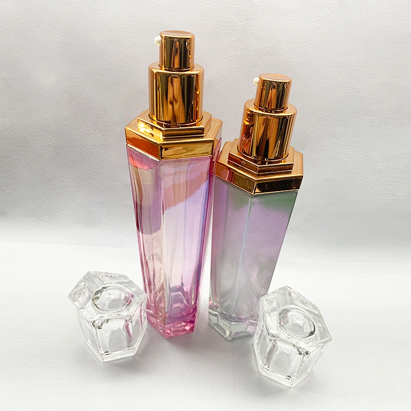 luxury cosmetic bottle set glass pump bottle glass for cosmetic package lotion bottle body care skin care products