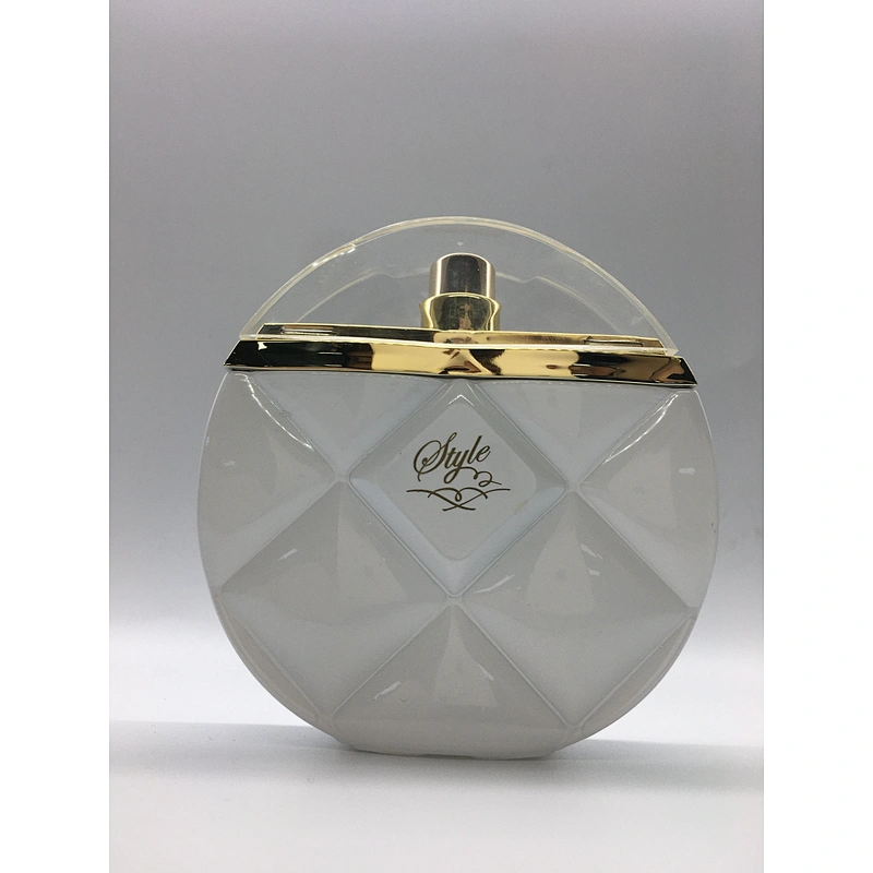 crimp neck perfume bottle aluminum alloy perfume luxury glass bottle 100ml round
