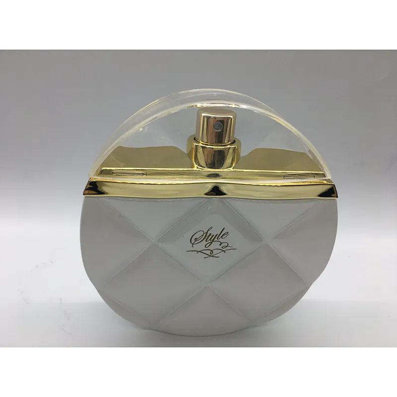 crimp neck perfume bottle aluminum alloy perfume luxury glass bottle 100ml round