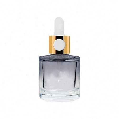 30 ml gradient frosting button dropper bottle round molded dropper bottle for essential oil and serum wholesale glass bottles