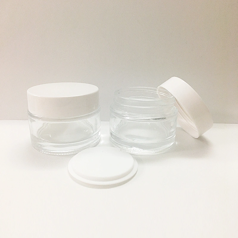 50g glass empty packaging white cosmetic jar face cream container