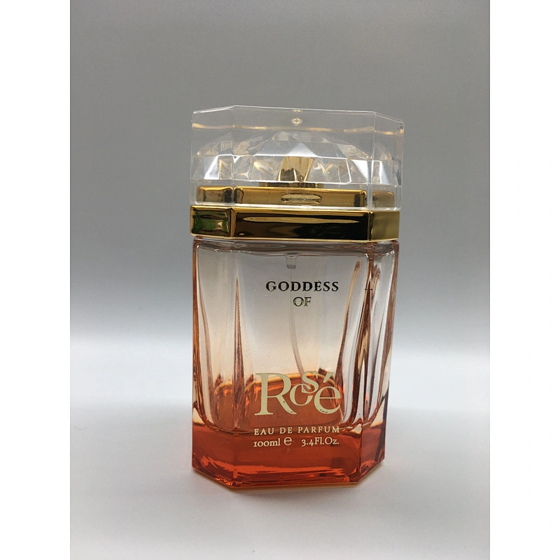 square perfume 100ml translucent orange luxury glass bottle package free sample custom logo