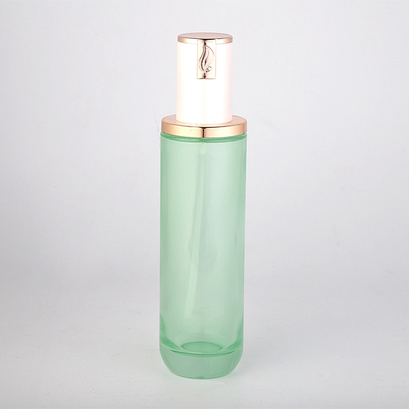 China manufacture Low price custom empty green glass lotion bottle