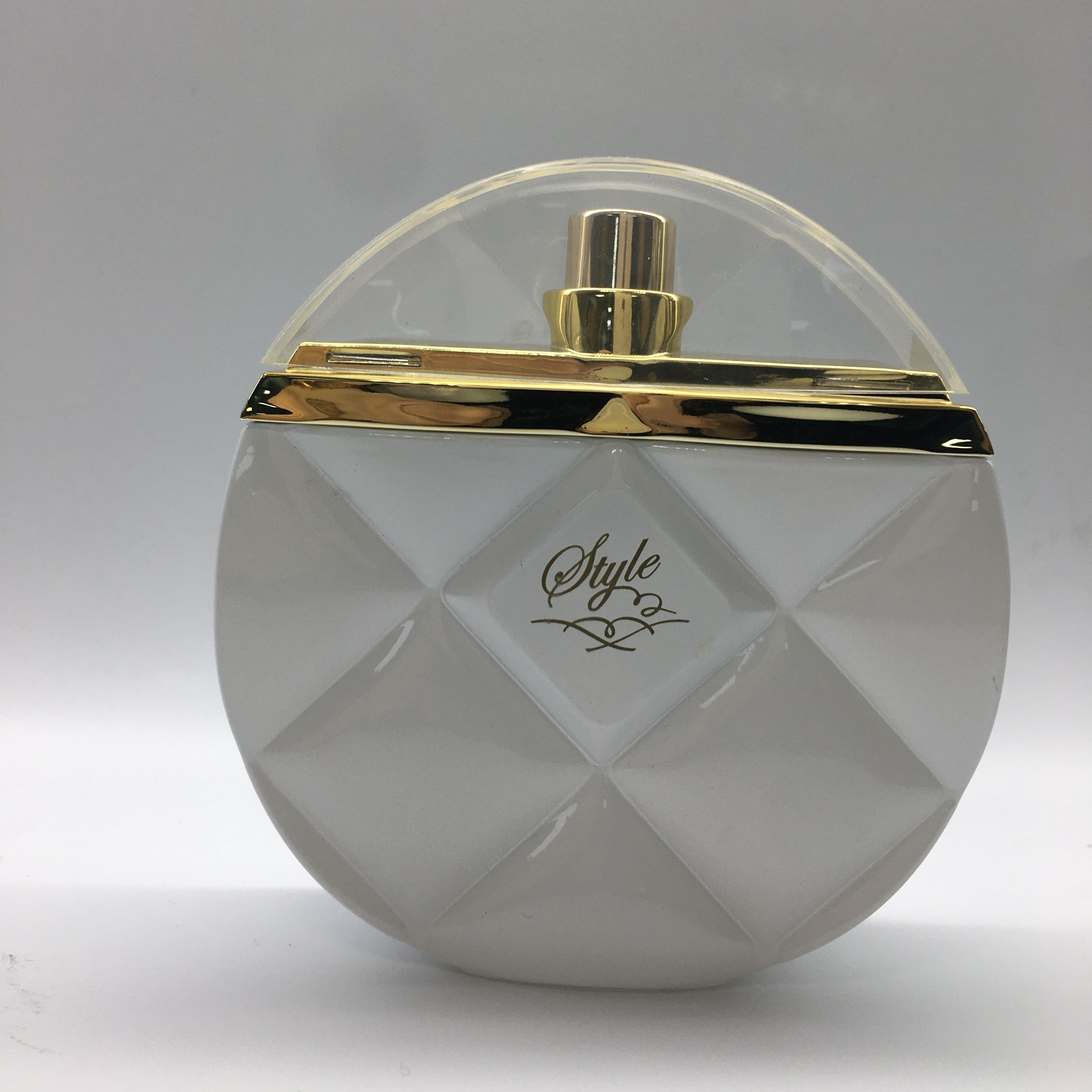 crimp neck perfume bottle aluminum alloy perfume luxury glass bottle 100ml round