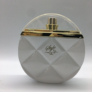 crimp neck perfume bottle aluminum alloy perfume luxury glass bottle 100ml round