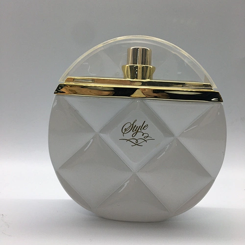 crimp neck perfume bottle aluminum alloy perfume luxury glass bottle 100ml round