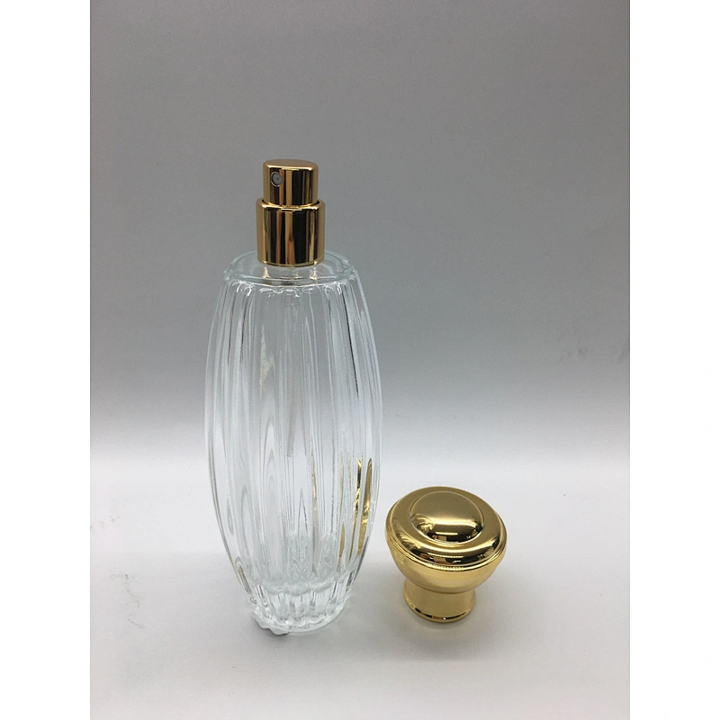 100ml empty luxury perfume bottles packaging with heavy gold aluminum cap