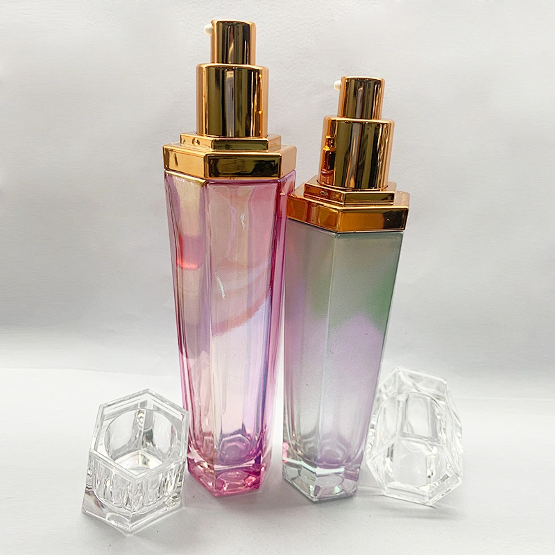 luxury cosmetic bottle set glass pump bottle glass for cosmetic package lotion bottle body care skin care products